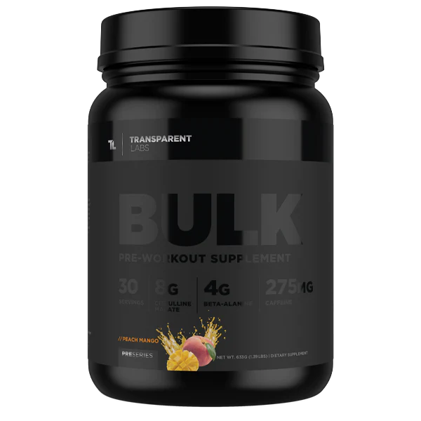 Peach Mango Bulk Black Pre-workout Supplement 30 srv, Transparent Labs, Pre Series, stronger and more potent pre-workout