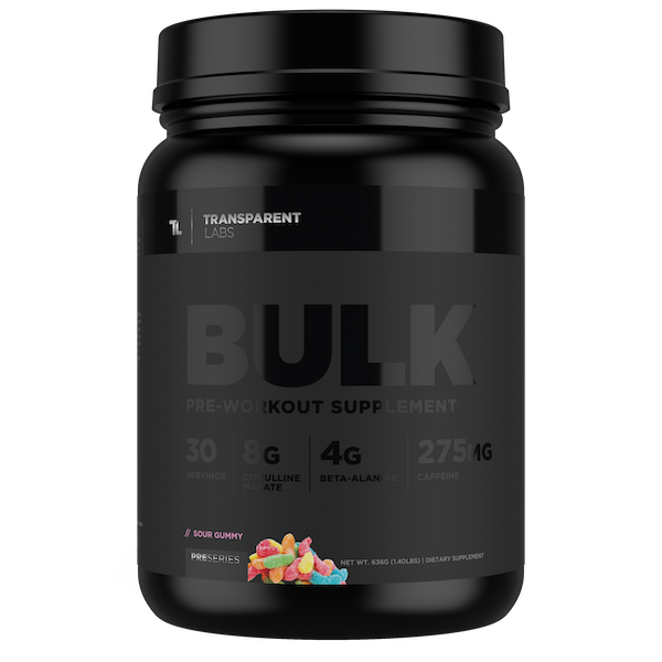 Sour Gummy Bulk Black Pre-workout Supplement 30 srv, Transparent Labs, Pre Series, stronger and more potent pre-workout