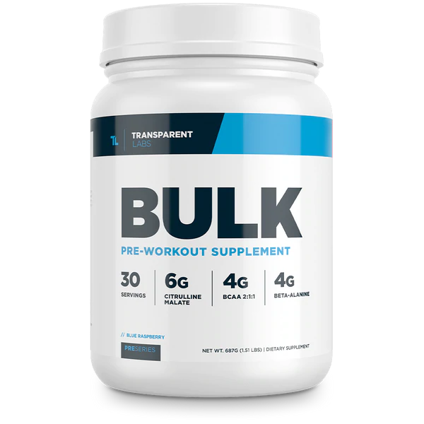 Blue Raspberry Bulk Pre-workout Supplement 30 srv, Transparent Labs, Pre Series