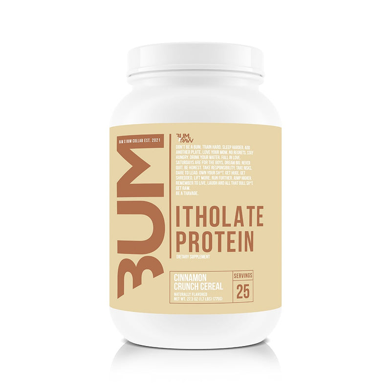 CBUM Protein - Itholate Protein 25-serving bottle in Cinnamon Crunch Cereal flavor with a vibrant label design.
