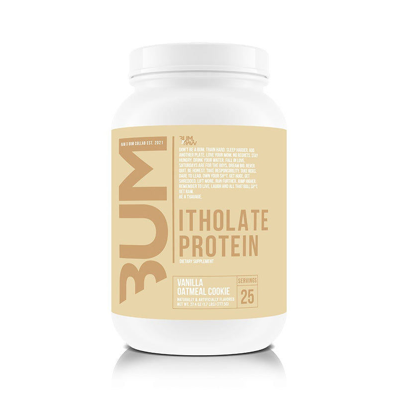 CBUM Protein - Itholate Protein 25-serving bottle in Vanilla Oatmeal Cookie flavor with a vibrant label design.