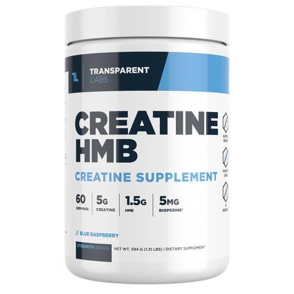 Blue Raspberry Creatine HMB Creatine Supplement 60srv from Transparent Labs Strength Series