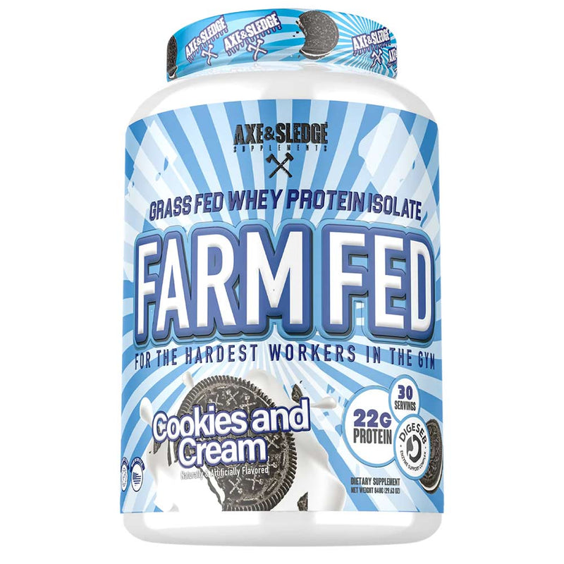 Axe & Sledge Farm Fed whey protein isolate  Cookies & Cream flavor