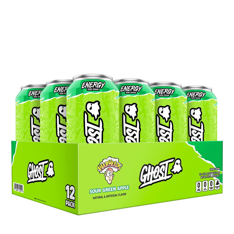 Sour Green Apple flavor 12 pack of Ghost Energy