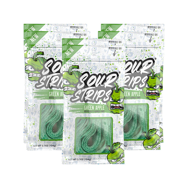 Sour Strips Green Apple 6pk