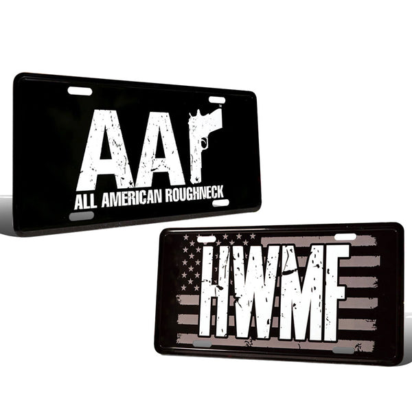 Axe & Sledge License Plates. All American Roughneck, HWMF