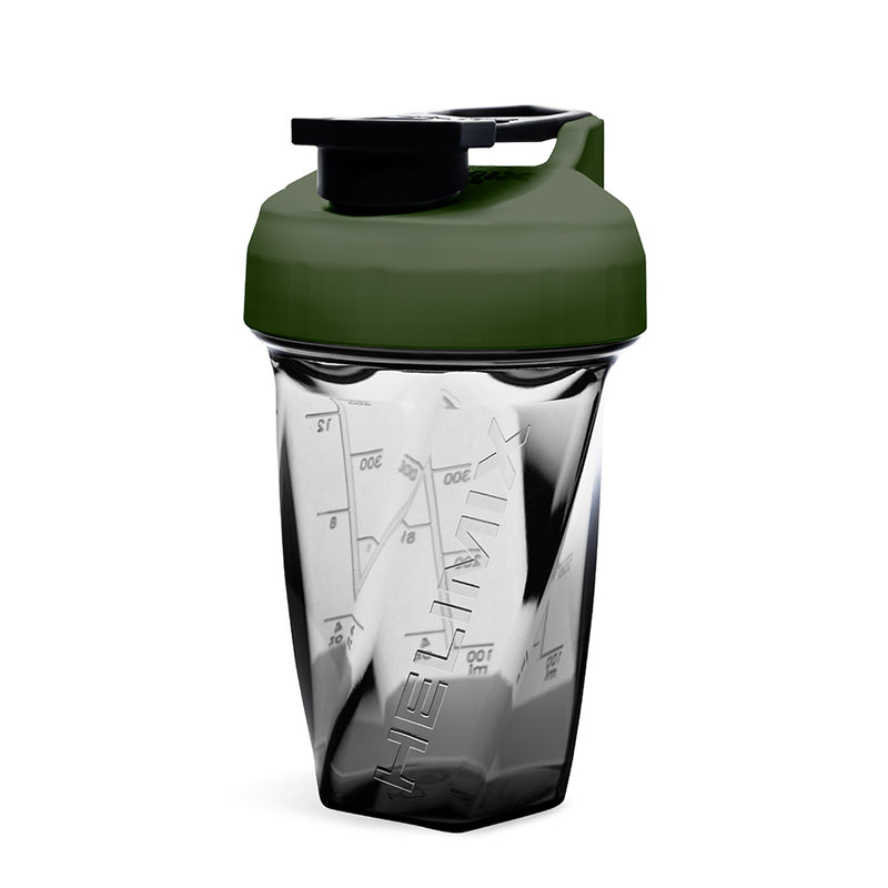 Helimix hexagonal blender bottle acts as a vortex and requires no