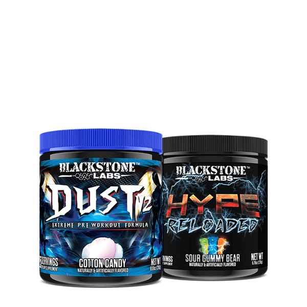 Blackstone Labs Pre-Workout Stack. Dust V2 and Hype Reloaded