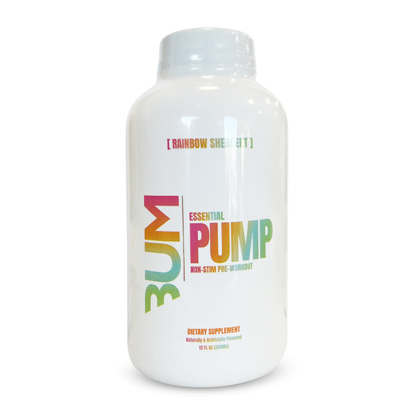 Raw CBUM Essential Pump Rtd 12ct, Essential Pump Non-stim Pre-workout ready-to-drink in Rainbow Sherbert Flavor