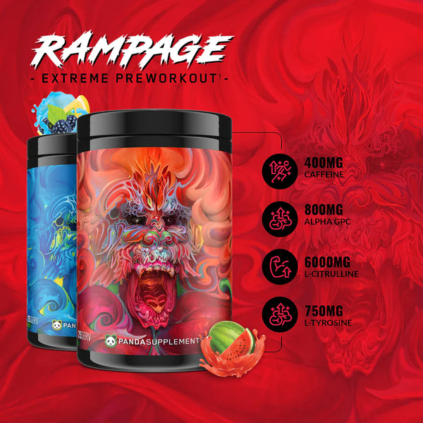 Supplement Facts Panda Rampage Extreme Pre-workout 25srv