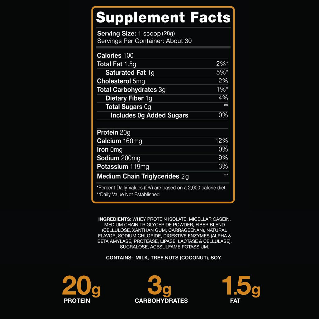 Devotion Protein Supplement Facts