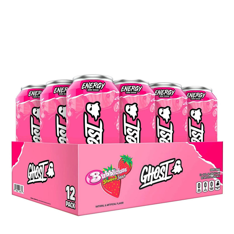 Bubblicious Strawberry Splash flavor 12 pack of Ghost Energy