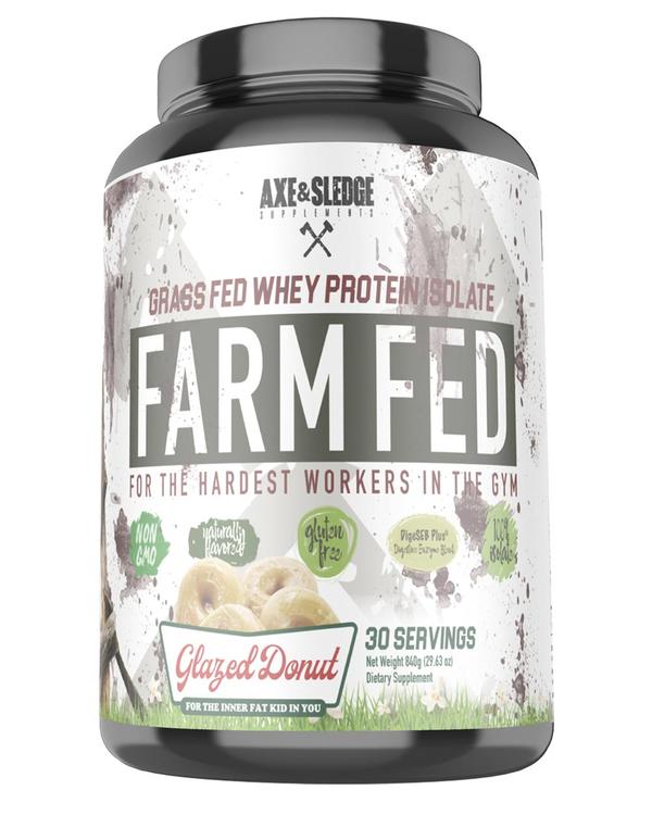 Axe & Sledge Farm Fed whey protein isolate Glazed Donut flavor