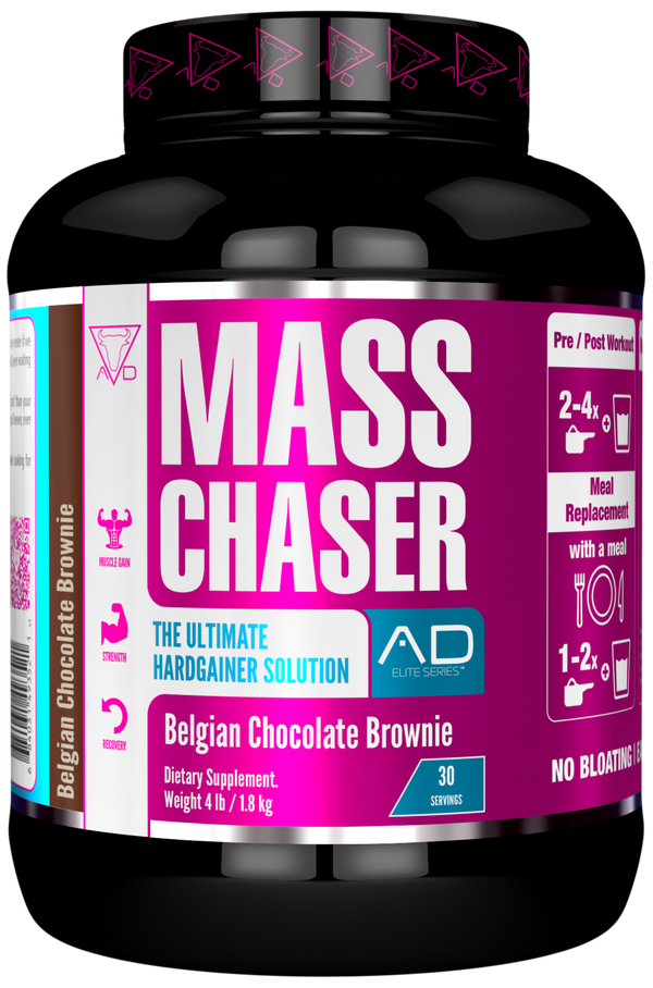 Project AD Mass Chaser 4lb. The ultimate, hardgainer solution in Belgian Chocolate Brownie flavor