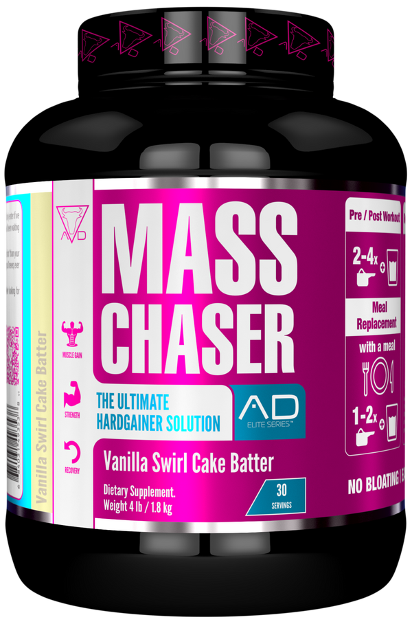 Project AD Mass Chaser 4lb. The ultimate, hardgainer solution in Vanilla Swirl Cake Batter flavor