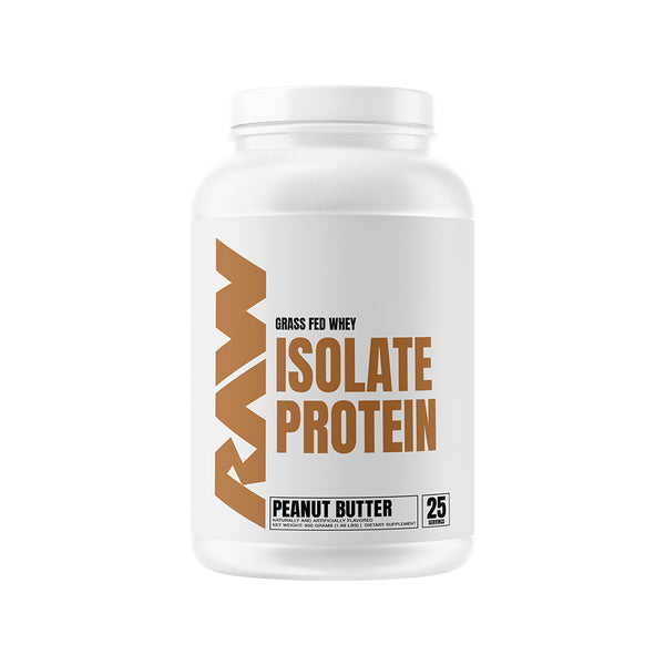 Raw Protein Isolate 2.25lb. Grass Fed Whey Isolate Protein in Peanut Butter Flavor