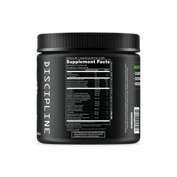 Supplement Facts Jocko Go Pre Workout 30srv.