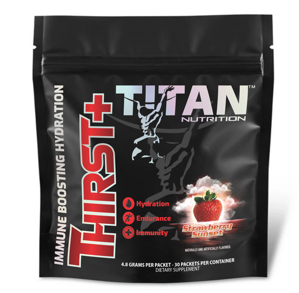 Titan Nutrition Thirst+ 30srv. Hydration, endurance, Immunity/ Strawberry Sunset Flavor