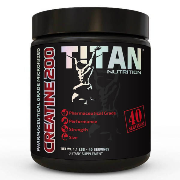 Titan Nutrition Creatine 200g. 40srv. Pharmaceutical grade micronized creatine 200. Performance, strength and size